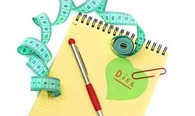 menu de amostra de dieta favorita